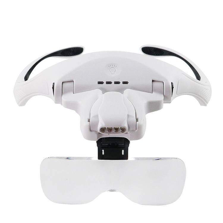 USB Charging LED Light Touch Switch Mechanical Repair Head Mounted Magnifier, 9892TSC1