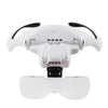 USB Charging LED Light Touch Switch Mechanical Repair Head Mounted Magnifier, 9892TSC1