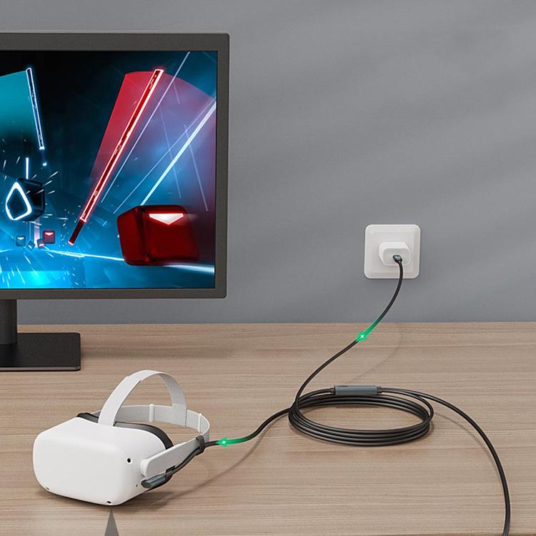 5m Type-C VR Streaming Connection Cable 10GB High-Speed Transmission Elbow Smart Device Cable, For Meta Quest 2 / 3 / PICO 4 / Apple Vision Pro / PSVR 2, For Meta Quest 2 / 3 / PICO 4 / Apple Vision Pro / PSVR 2