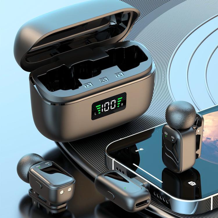 Dual Microphone Mini Wireless Finger Clip Microphone Mobile Phone Live Noise Reduction Bluetooth Microphone, Type-C, 8 Pin