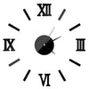 Modern DIY Indoor Roman Wall Clock Mirror Effect 3D Wall Sticker
