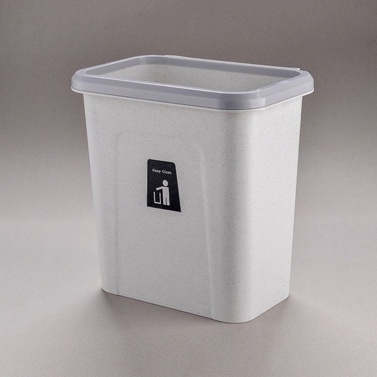 Kitchen Square Sorted Wall+mounted Hanging Plastic Sanitary Trash Can, No Cover Pressure Ring, Push Type Cover