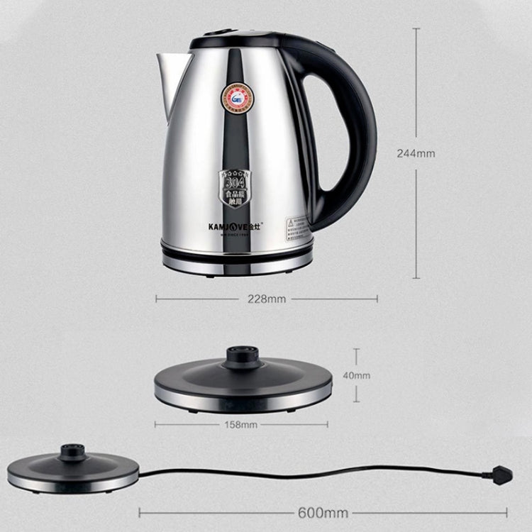 KAMJOVE T-190 Kettle Food Contact 304 Stainless Steel 2L Electric Kettle CN Plug, T-190
