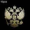 10 PCS PITREW Coat of Arms of Russia Emblem Nickel Metal Car Stickers