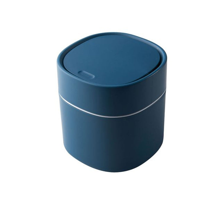 Household Mini Desktop Trash Can Covered Debris Storage Cleaning Cylinder Box, Push-type, Flip Lip