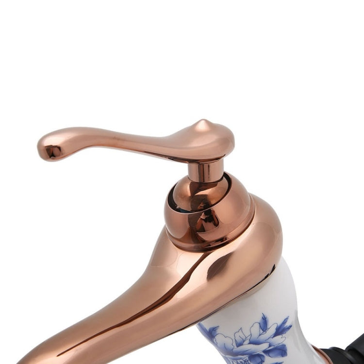 Washbasin All-Bronze Blue And White Porcelain Hot & Cold Faucet, YP-b324 Water Faucet