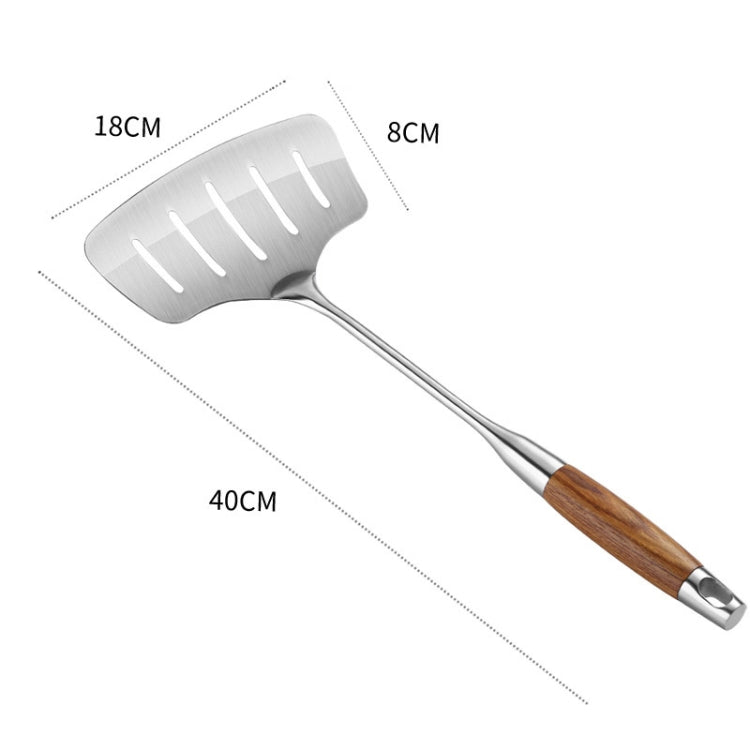Stainless Steel Fried Fish Spatula Creative Leak Shovel Fried Steak Flat Spatula, Rosewood Handle, All Steel Handle