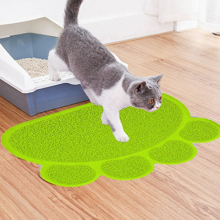PVC Claw Shaped Cat Litter Mat Pet Placemat Anti-skid Floor Mat Pet Supplies, Rose Red, Yellow Green, Gray, Lake Blue, Coffee, Light Blue