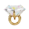 Wedding Marriage Room Decoration Balloon Diamond Ring Foil Balloon, Specification:Large Gold Diamond