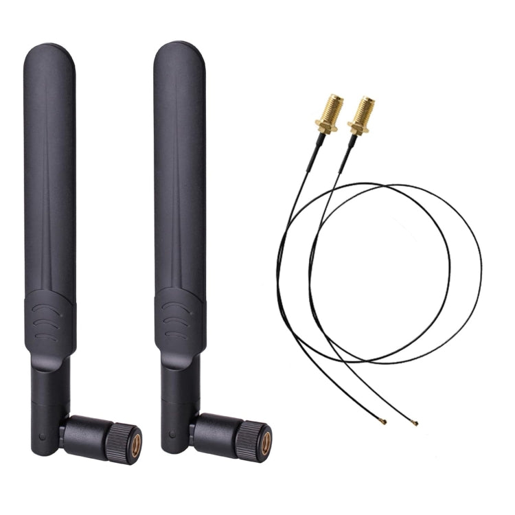 2 x 6dBi 2.4GHz 5GHz Dual Band WiFi RP-SMA Male Antenna + 2 x 35CM