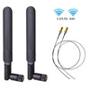2 x 6dBi 2.4GHz 5GHz Dual Band WiFi RP-SMA Male Antenna + 2 x 35CM RP-SMA IPEX MHF4 Pigtail Cable for M.2 NGFF WiFi WLAN Card, 6dBi Antenna + RP-SMA Cable