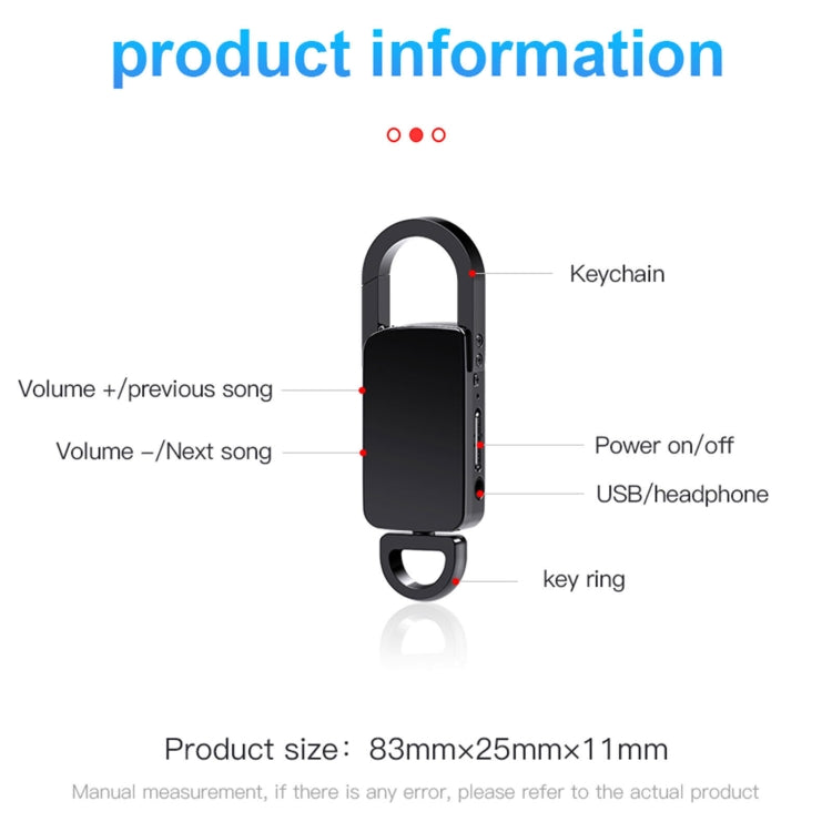 S20 8GB Keychain HD Noise Reduction Portable Recording Pen, 8GB