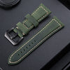 Crazy Horse Layer Frosted Black Buckle Watch Leather Watch Band
