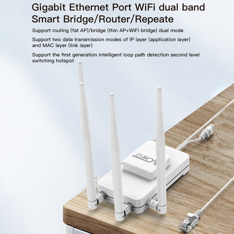 VONETS VAR1200-L 1200Mbps Wireless Bridge Built-in Antenna Dual-Band WiFi Repeater, With DC Adapter Set, VAR1200-L With DC Adapter Set