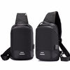 Multi-Function Oxford Portable Casual Single Shoulder Bag with Earphone Line Hole & USB Charging