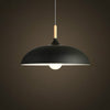 40W 35cm Minimalist Creative Personality Semi-circular Lid Chandelier Wrought Iron Single-head Restaurant Living Room Hotel Lamps, 35cm Black, 35cm White