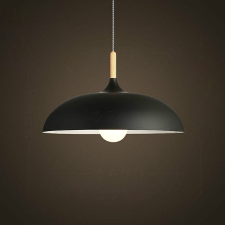 40W 45cm Minimalist Creative Personality Semi-circular Lid Chandelier Wrought Iron Single-head Restaurant Living Room Hotel Lamps, 45cm Black, 45cm White