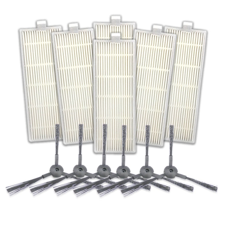 XI227 3 Pairs K614 Side Brushes *3+ 6 PCS I207 Filters for ILIFE A4